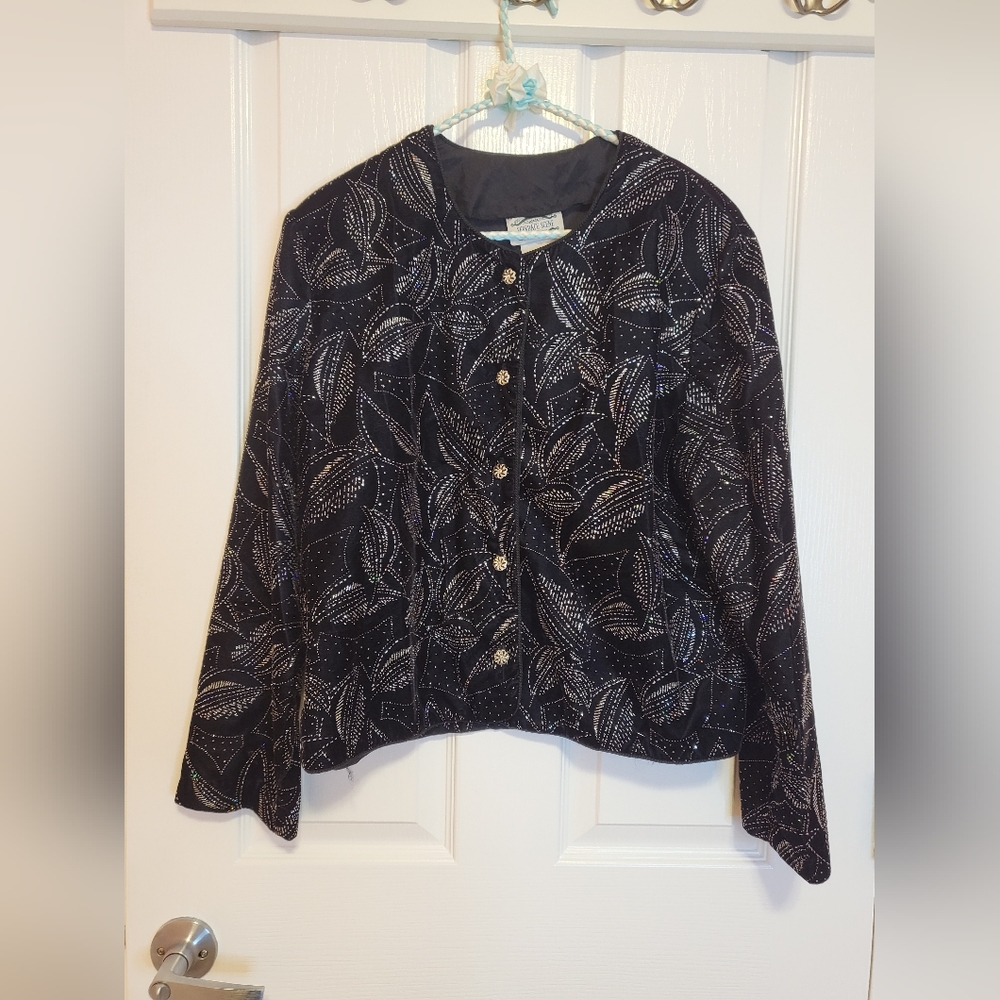 Black Sparkle Velvet Jacket